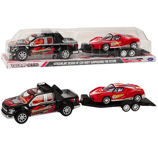 Pickup Truck With Tow Truck Semi-Trailer Sports Car Off-road Set Žaisliniai automobiliai