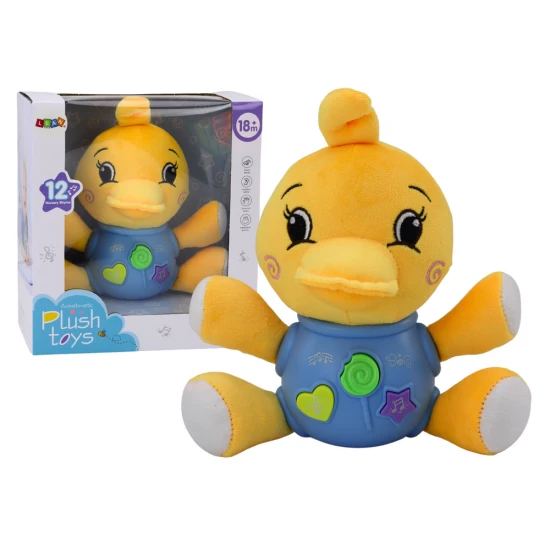 Plush Duck Interactive Plush Yellow Playing 19 cm Pliušiniai žaislai