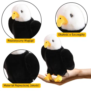 Plush bird Eagle Plush toy mascot plush toy black and white 25cm