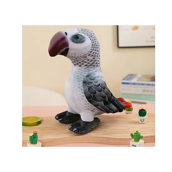 Plush Gray Parrot Mascot 20 cm Pliušiniai žaislai