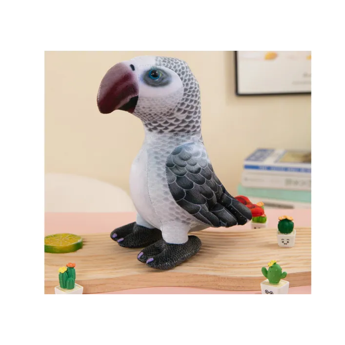 Plush Gray Parrot Mascot 20 cm Pliušiniai žaislai