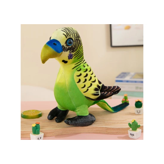 Plush Green Parrot Mascot 20 cm Pliušiniai žaislai