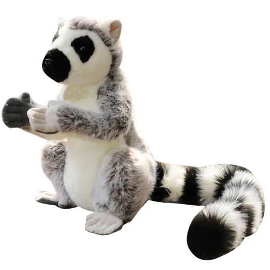 Plush Mascot Lemur Plushie Soft Gray 28cm Pliušiniai žaislai