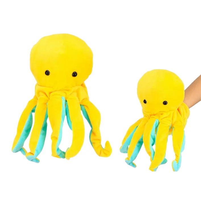 Pliušinis aštuonkojis geltonos spalvos 25 cm