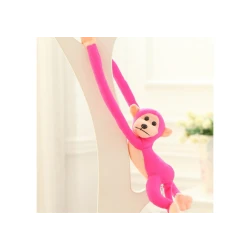 Pliušinė tamsiai rožinė beždžionėlė su garsu 80 cm