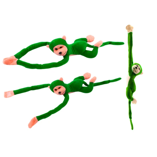 Plush Monkey Mascot with Sound, Green 80 cm Pliušiniai žaislai