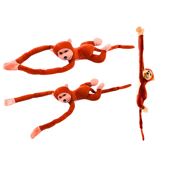 Plush Monkey Mascot with Sound, Orange 80 cm Pliušiniai žaislai