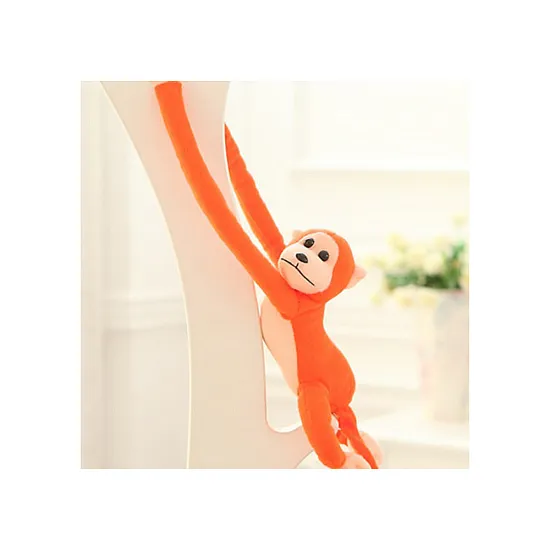 Plush Monkey Mascot with Sound, Orange 80 cm Pliušiniai žaislai