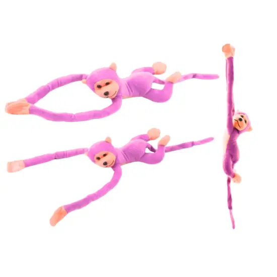 Plush Monkey Mascot with Sound, Pink 80 cm Pliušiniai žaislai