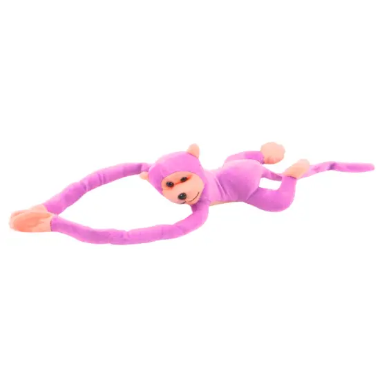 Plush Monkey Mascot with Sound, Pink 80 cm Pliušiniai žaislai
