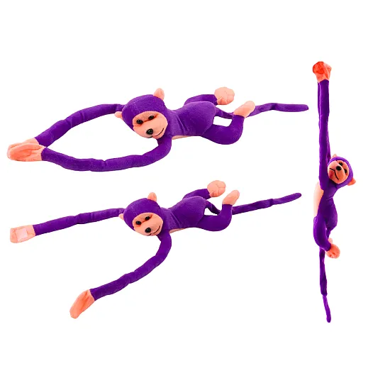 Plush Monkey Mascot with Sound, Purple, 60 cm Pliušiniai žaislai