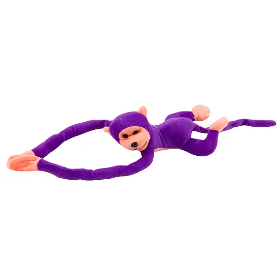 Plush Monkey Mascot with Sound, Purple, 60 cm Pliušiniai žaislai