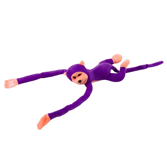 Plush Monkey Mascot with Sound, Purple, 60 cm Pliušiniai žaislai