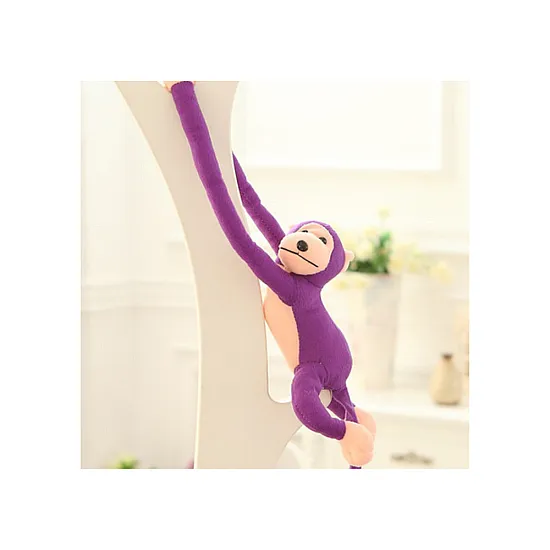 Plush Monkey Mascot with Sound, Purple, 60 cm Pliušiniai žaislai