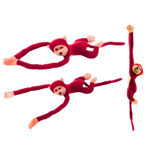 Plush Monkey Mascot with Sound, Red 80 cm Pliušiniai žaislai