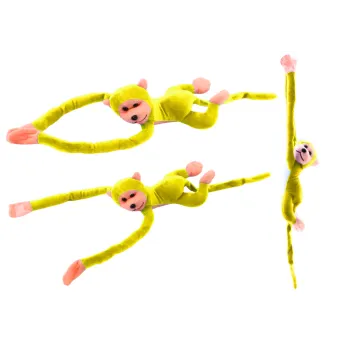 Plush monkey mascot with sound, yellow, 80 cm