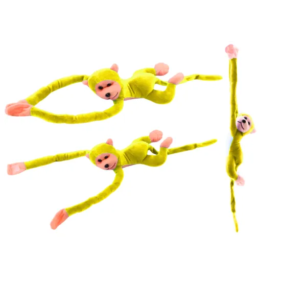 Plush Monkey Mascot with Sound, Yellow 80 cm Pliušiniai žaislai