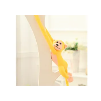 Plush monkey mascot with sound, yellow, 80 cm