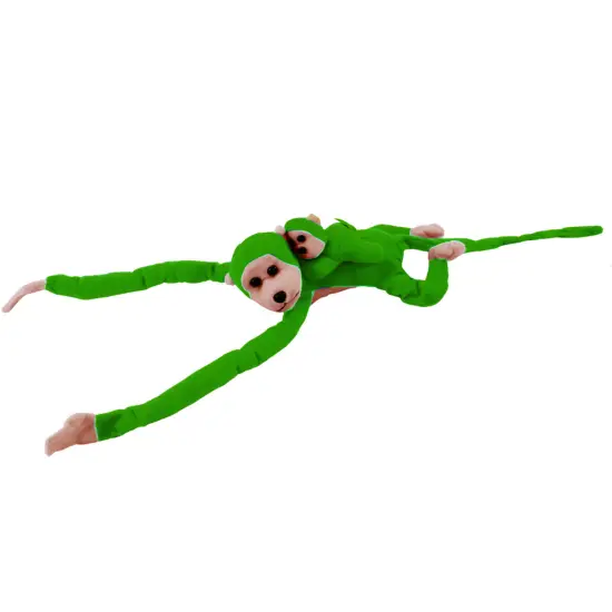 Plush Monkey with Baby Mascot Green 70 cm Pliušiniai žaislai
