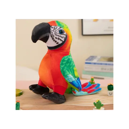 Plush Red Parrot Mascot 20 cm Pliušiniai žaislai