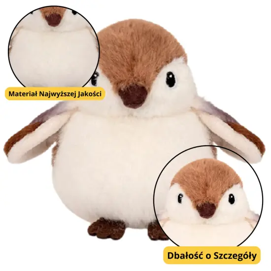 Plush Toy Sparrow Bird Brown 12cm Pliušiniai žaislai