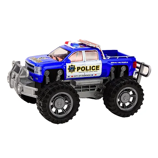 Police Car Pickup Blue Off-Road Police Vehicle Žaisliniai automobiliai