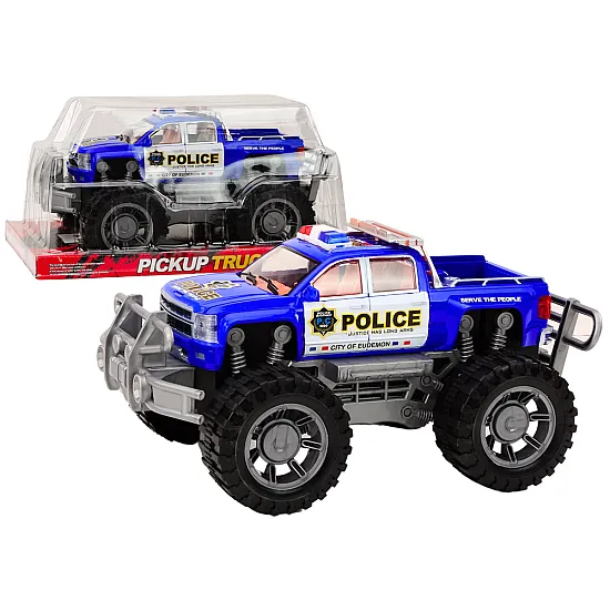 Police Car Pickup Blue Off-Road Police Vehicle Žaisliniai automobiliai
