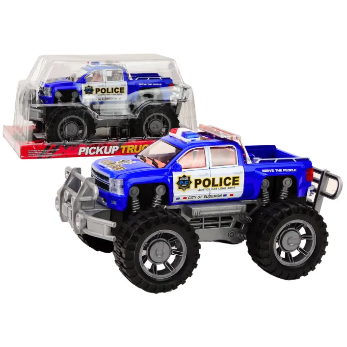 Police Car Pickup Blue Off-Road Police Vehicle Žaisliniai automobiliai