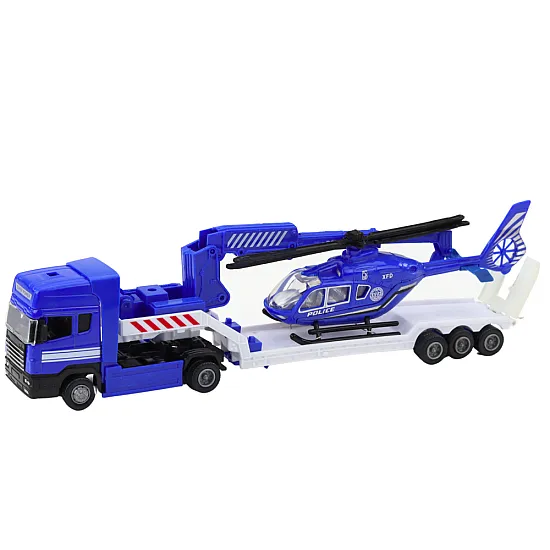 Police Rescue Car Boat Truck Helicopter Blue Set Žaisliniai automobiliai