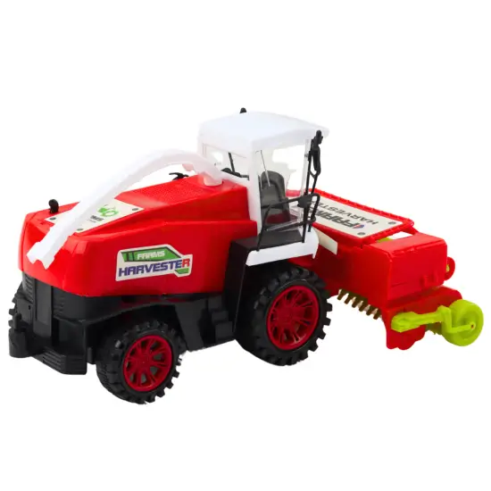 Agricultural Farm Combine Harvester With Header Drive Red Žaisliniai automobiliai
