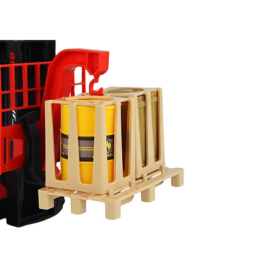 Red Forklift 1:16 Moving Forks Sounds Lights Žaisliniai automobiliai