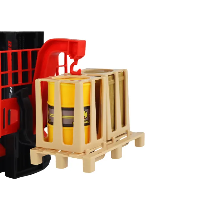 Red Forklift 1:16 Moving Forks Sounds Lights Žaisliniai automobiliai