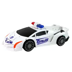 Baltas policijos automobilis robotas