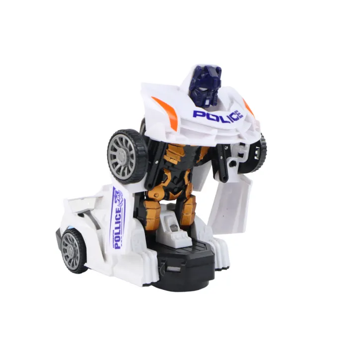 Robot Car Police White 2in1 Transformation Žaisliniai automobiliai