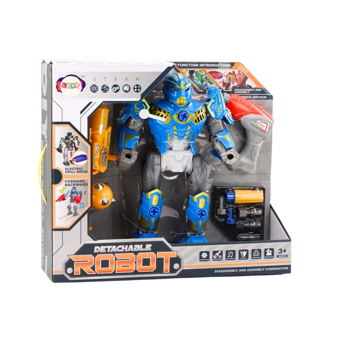 Surenkamas mėlynas robotas