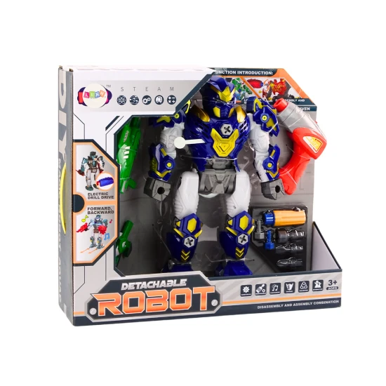 Tamsiai mėlynas surenkamas robotas