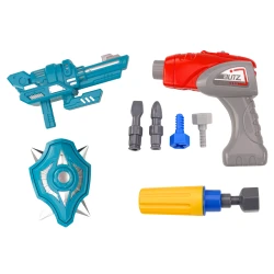 Raudonas surenkamas robotas