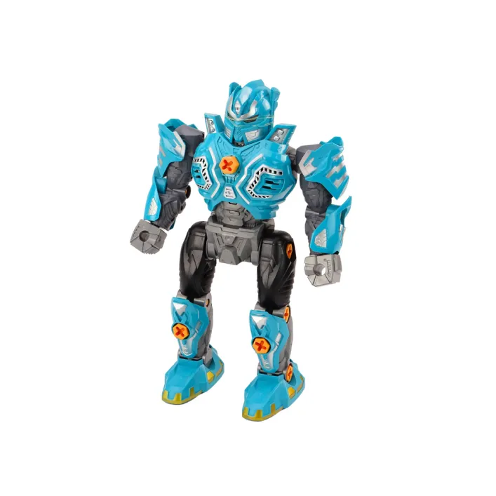 Šviesiai mėlynas surenkamas robotas