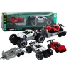 Set: White Off-Road Car, Red Sports Car, Tow Truck Žaisliniai automobiliai
