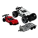 Set: White Off-Road Car, Red Sports Car, Tow Truck Žaisliniai automobiliai