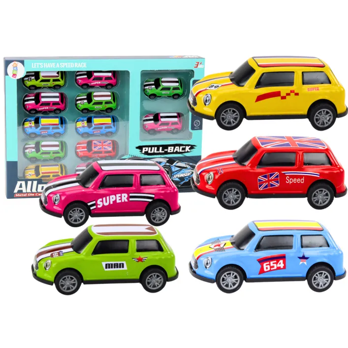 Set of Cars, Springs, Drive, Colorful, 12 pieces Žaisliniai automobiliai
