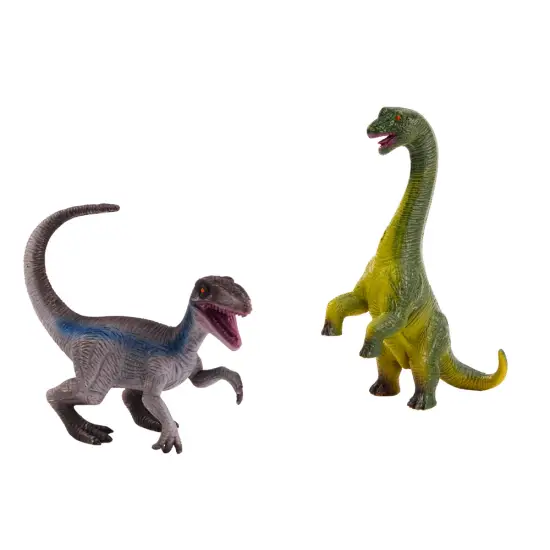 Brachiozauro ir velociraptorio dinozaurų figūrėlių rinkinys Lėlės ir žaidimų rinkiniai