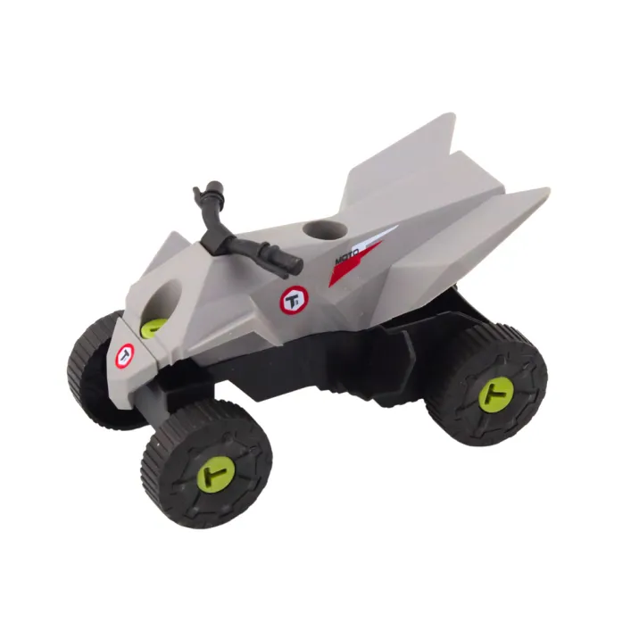 Set of Modern Car with Quad for Disassembly DIY Gray Žaisliniai automobiliai