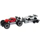 Set of Red Off-Road Car and White Sports Car Tow Truck Žaisliniai automobiliai