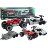 Set of Red Off-Road Car and White Sports Car Tow Truck Žaisliniai automobiliai