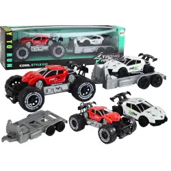 Raudono visureigio automobilio rinkinys