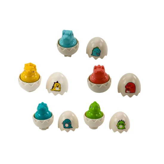 Šešių geometrinių spalvingų dinozaurų kiaušinių rinkinys Lavinamieji