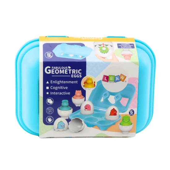 Šešių geometrinių spalvingų dinozaurų kiaušinių rinkinys Lavinamieji