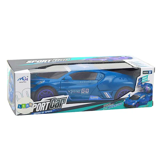 Sports Car Obstacle Sensor Led Ball 360° Rotation Lights Sound Blue Žaisliniai automobiliai