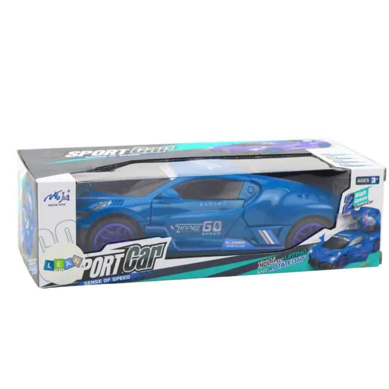 Sports Car Obstacle Sensor Led Ball 360° Rotation Lights Sound Blue Žaisliniai automobiliai